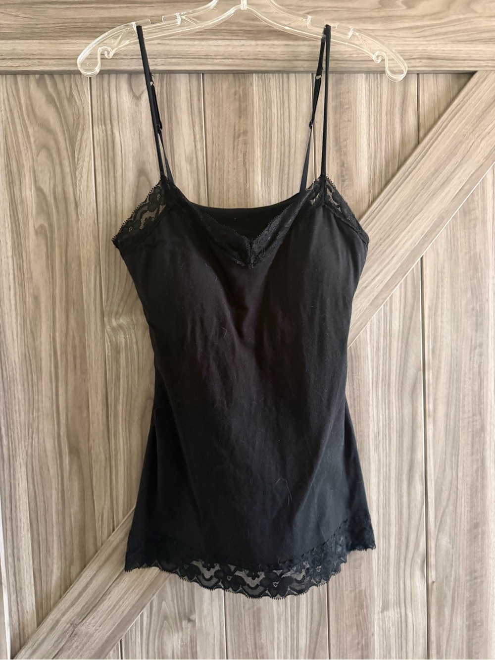 Black Lace-Trim Cami Top